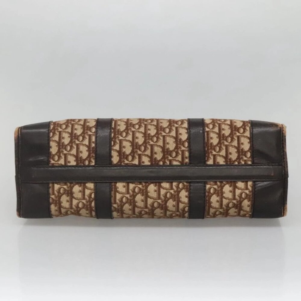 Christian Dior Trotter Canvas Hand Bag Brown Gold Auth 137848 - Picture 7 of 16